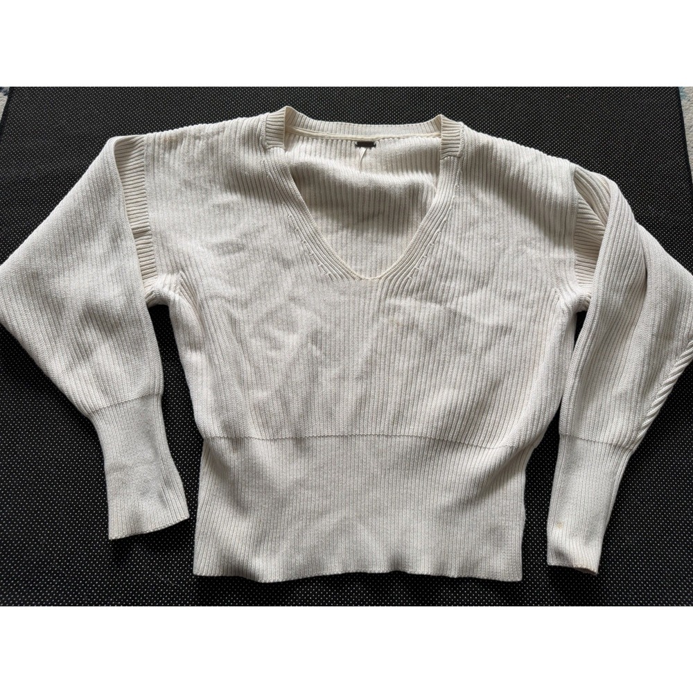 Free People Jumper Sz XS Dolman Festival Oversized Slouchy Rib Knit Crop